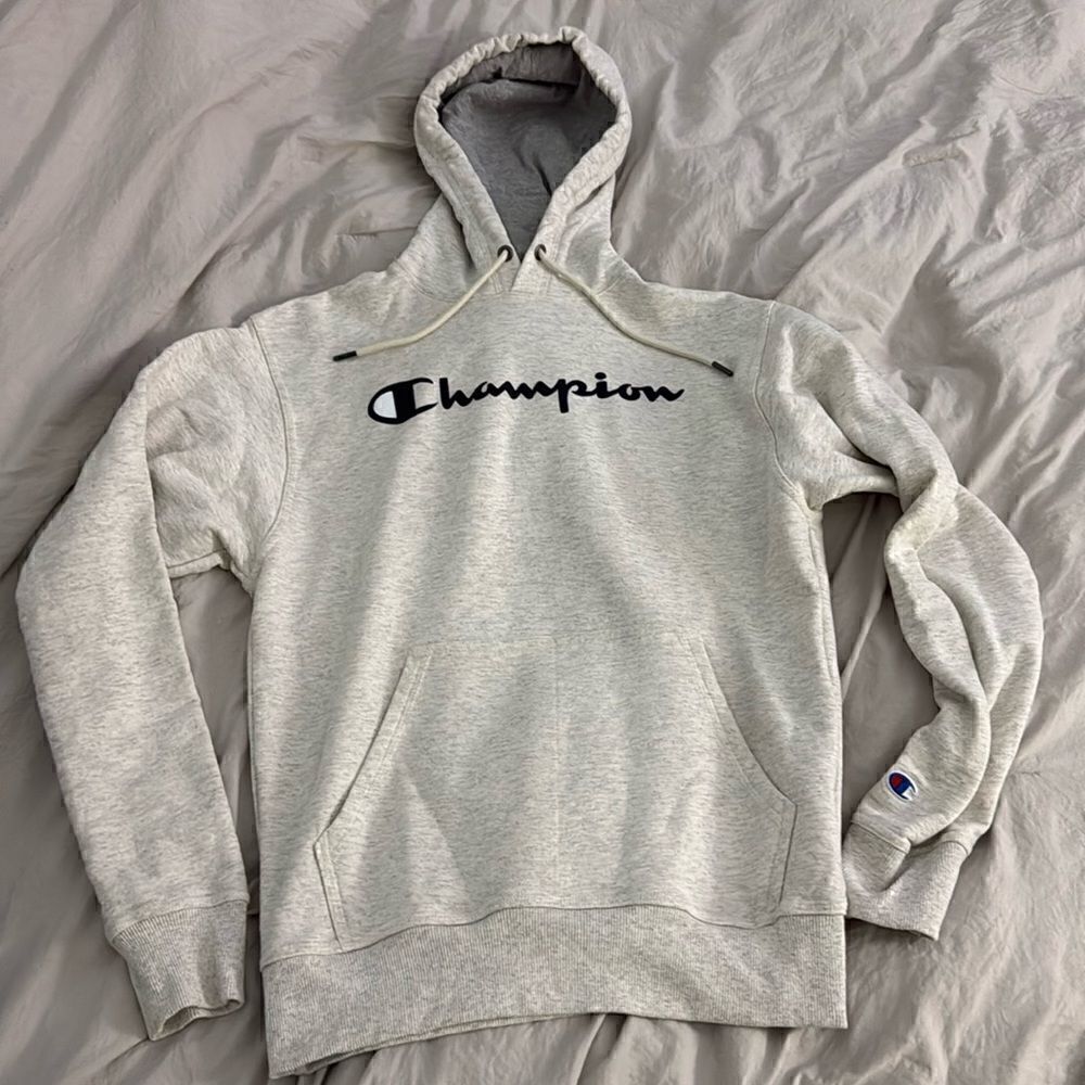 Mens size small champion hoodie sweatshirt light gray